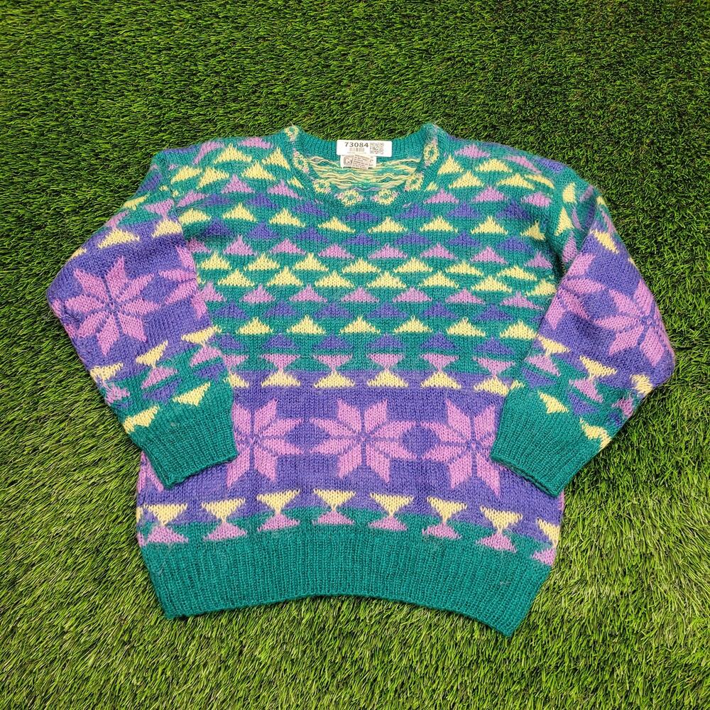 Vintage 90s Fuzzy Sweater Womens Medium 20x22 Baggy